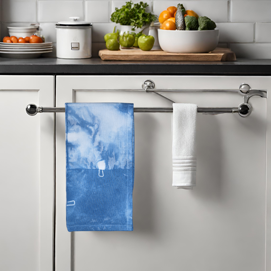 Clothes Pin Dish Towel - Indigo-Dyed Cotton Flour Sack Dish Towel Single