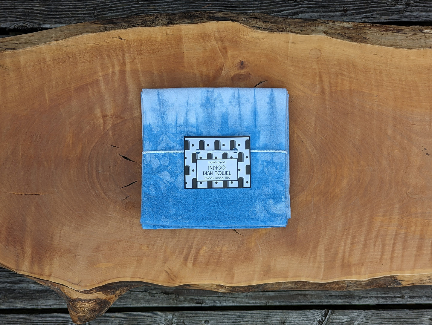 Arch Dish Towel - Indigo-Dyed Cotton Flour Sack Dish Towel Single