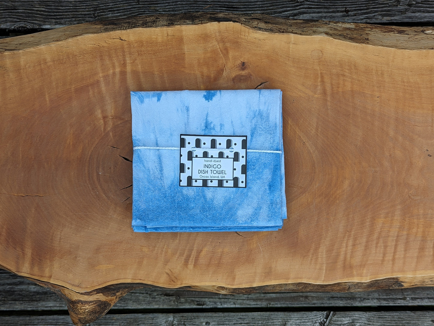 Arch Dish Towel - Indigo-Dyed Cotton Flour Sack Dish Towel Single