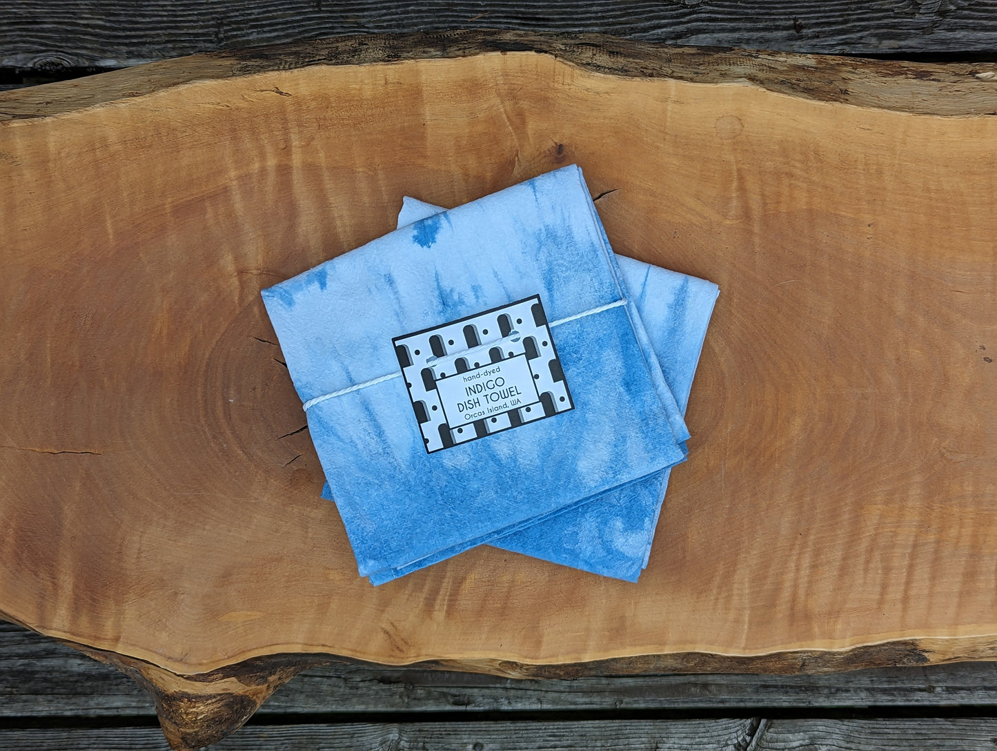Arch Dish Towel - Indigo-Dyed Cotton Flour Sack Dish Towel Single