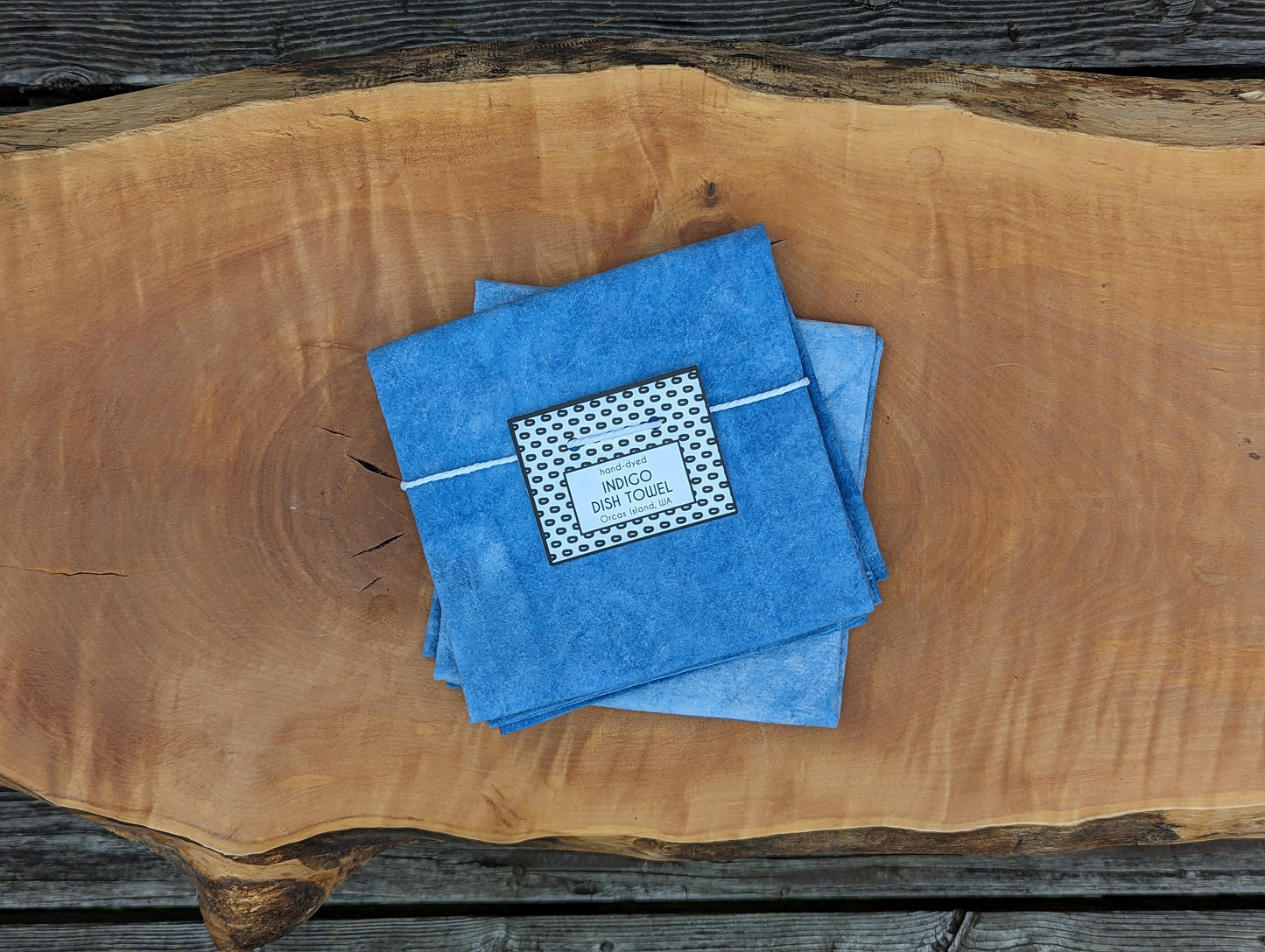All Blue Dish Towel - Indigo-Dyed Cotton Flour Sack Dish Towel Single