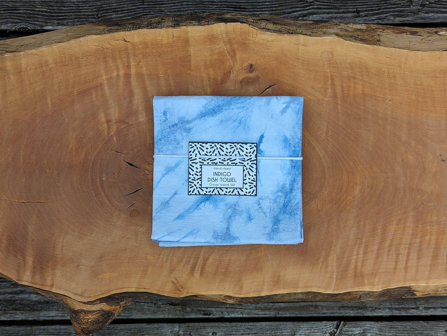 Marble Dish Towel - Indigo-Dyed Cotton Flour Sack Single