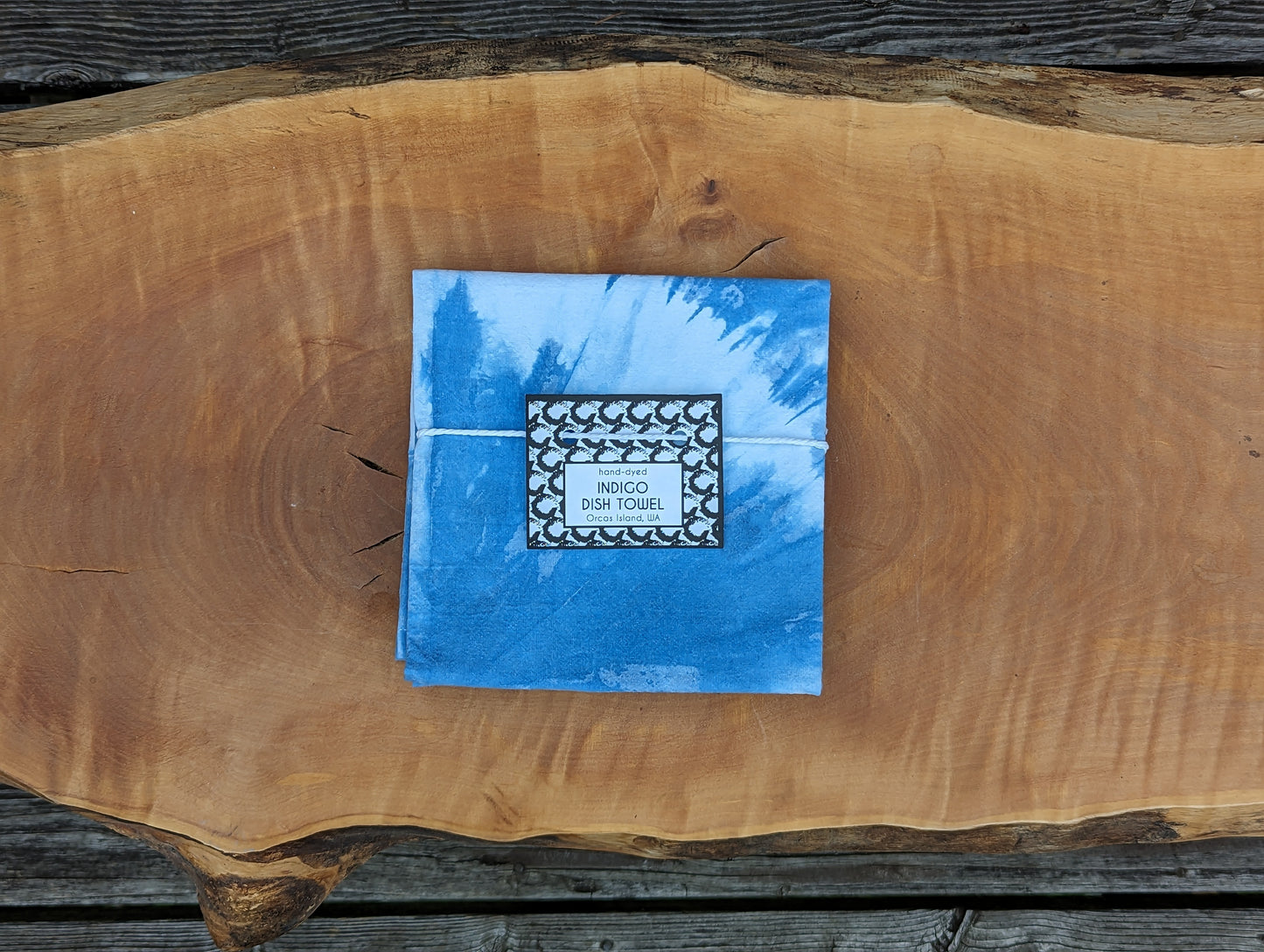 Eclipse Dish Towel - Indigo-Dyed Cotton Flour Sack Dish Towel Single