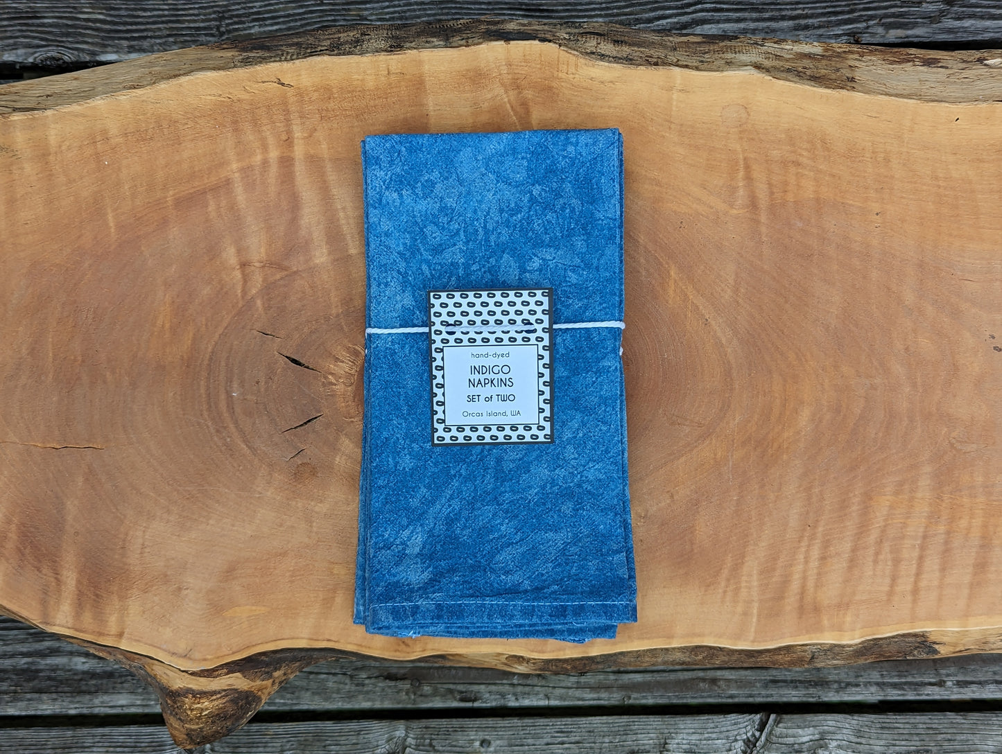 All Blue Napkins - Indigo-Dyed Cotton Flour Sack Napkins, Set of 2