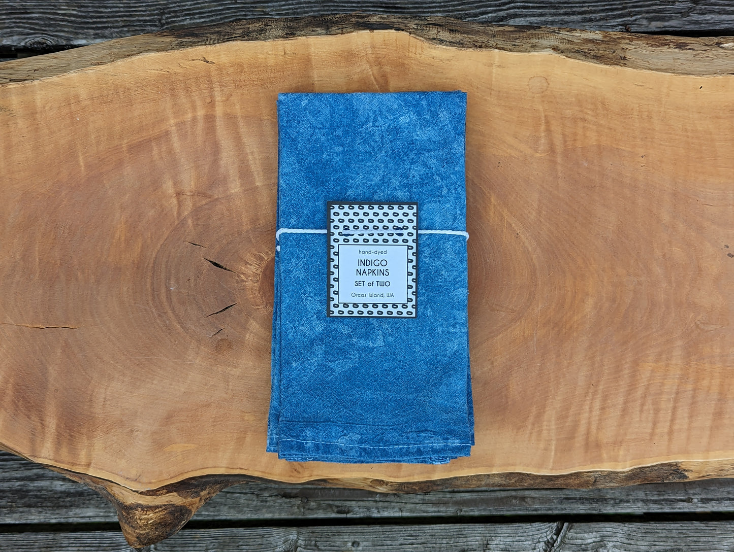 All Blue Napkins - Indigo-Dyed Cotton Flour Sack Napkins, Set of 2