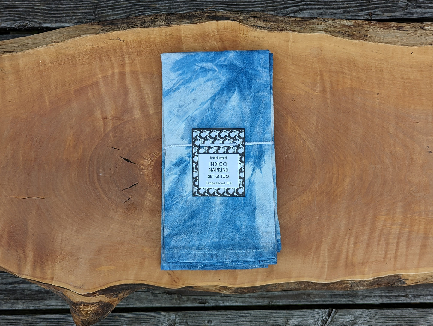 Eclipse Napkins - Indigo-Dyed Cotton Flour Sack Napkins, Set of 2