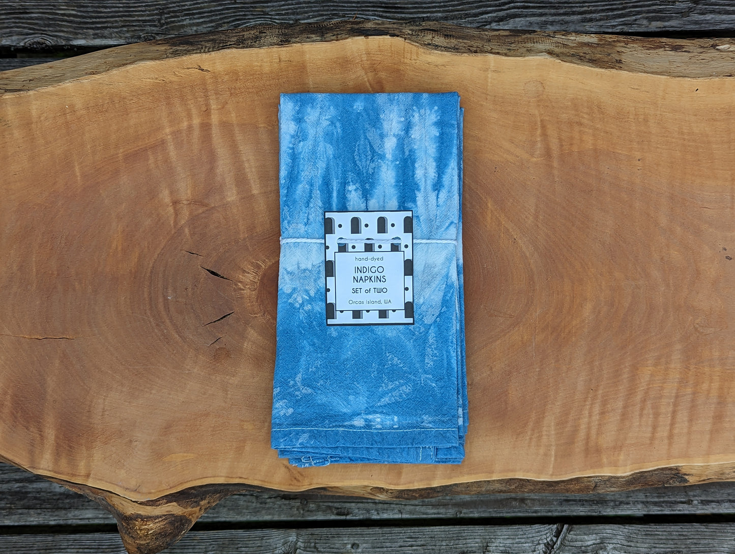 Arch Napkins - Indigo-Dyed Cotton Flour Sack Napkins, Set of 2
