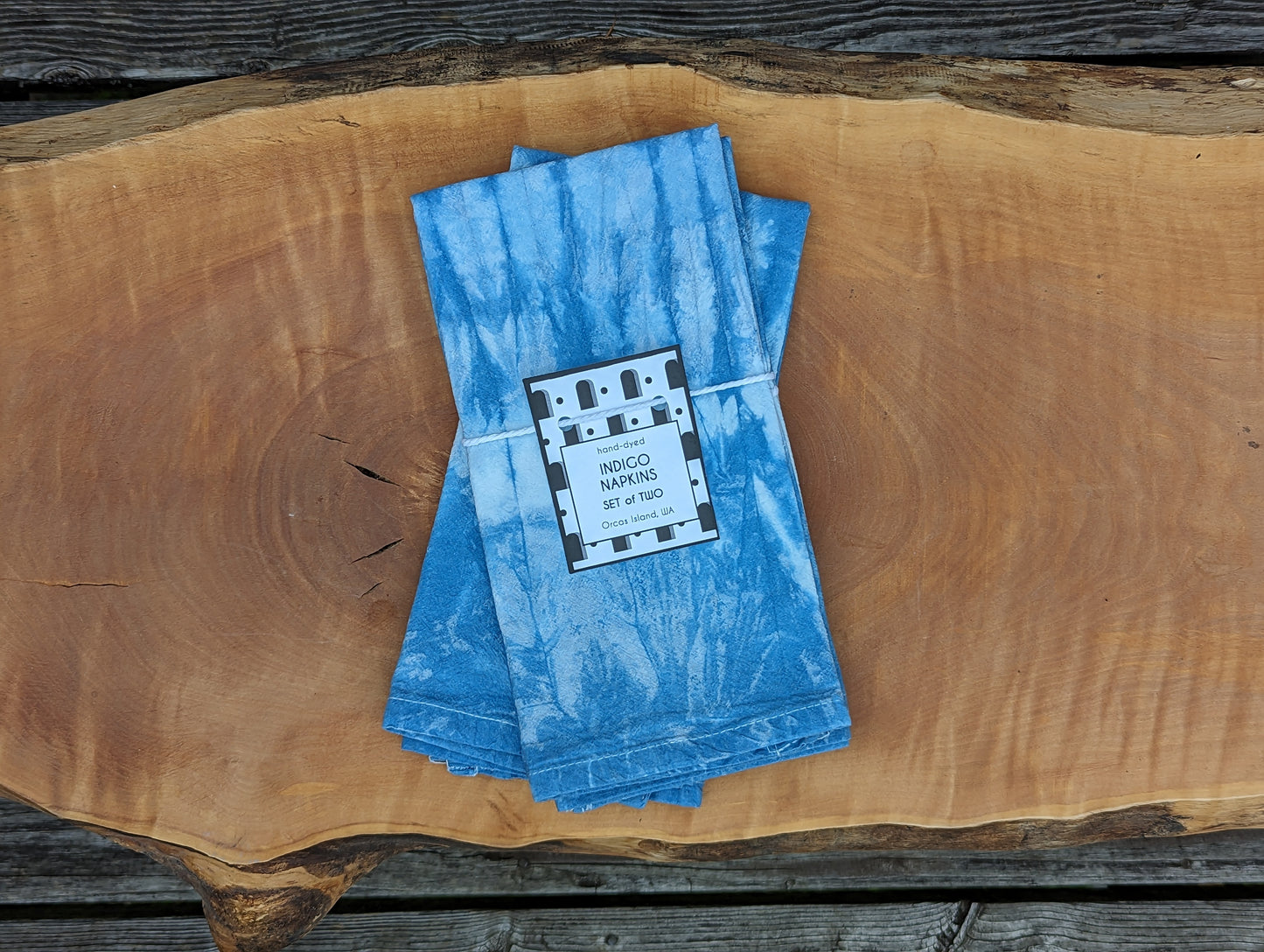 Arch Napkins - Indigo-Dyed Cotton Flour Sack Napkins, Set of 2