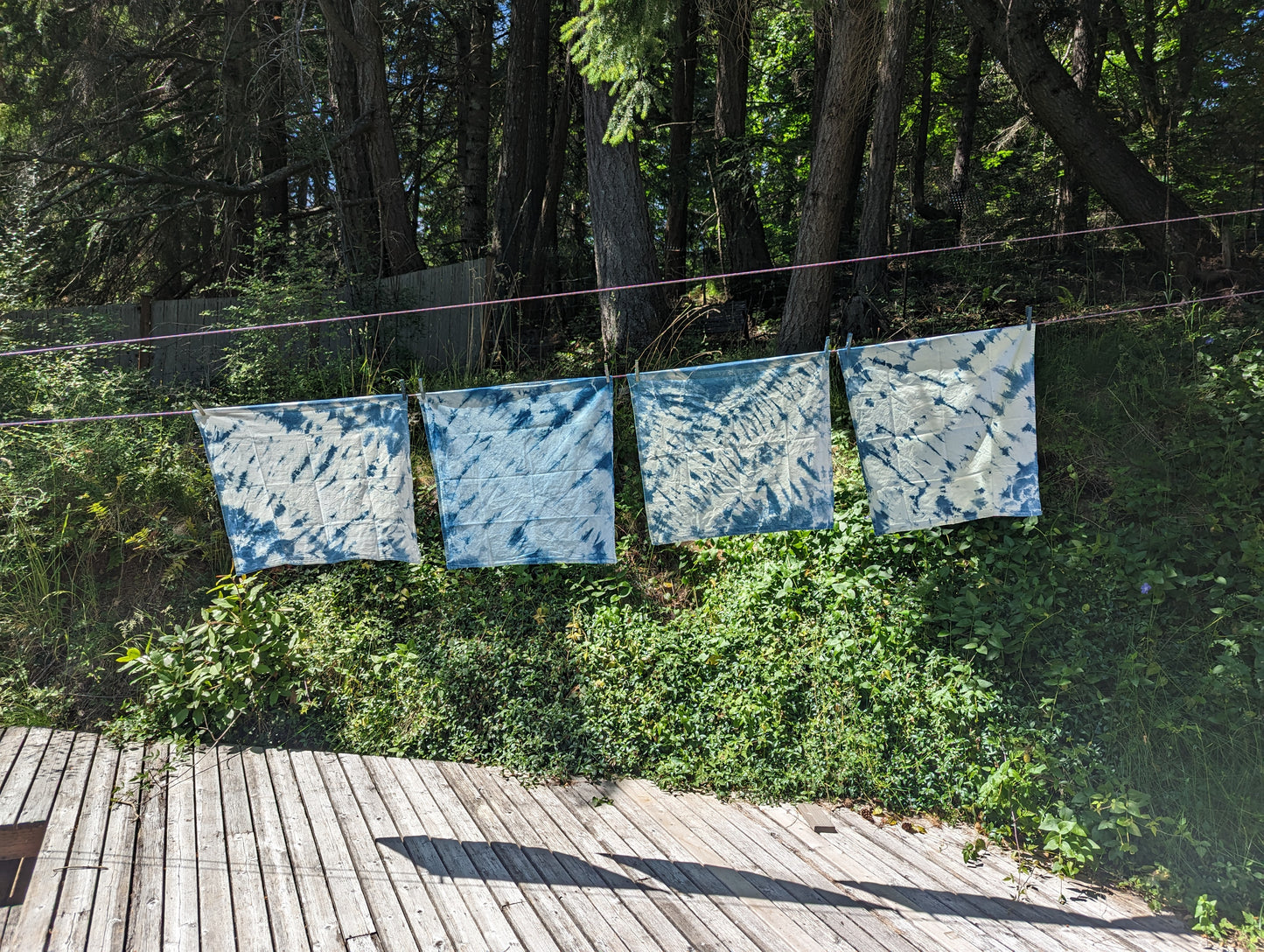 Marble Dish Towel - Indigo-Dyed Cotton Flour Sack Single