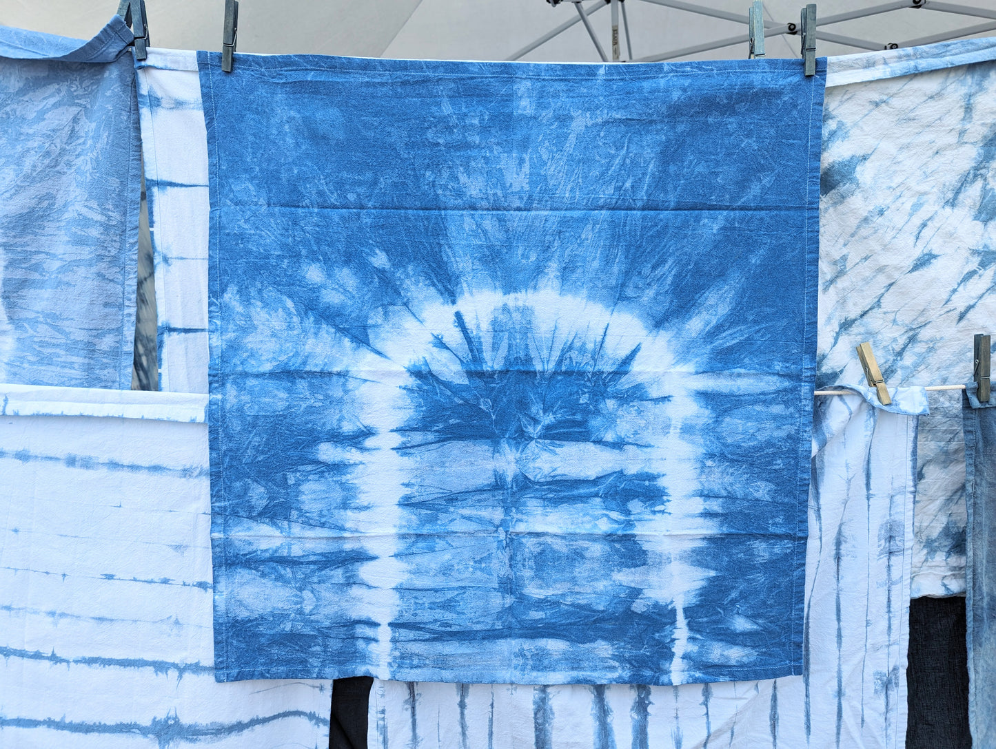 Arch Dish Towel - Indigo-Dyed Cotton Flour Sack Dish Towel Single