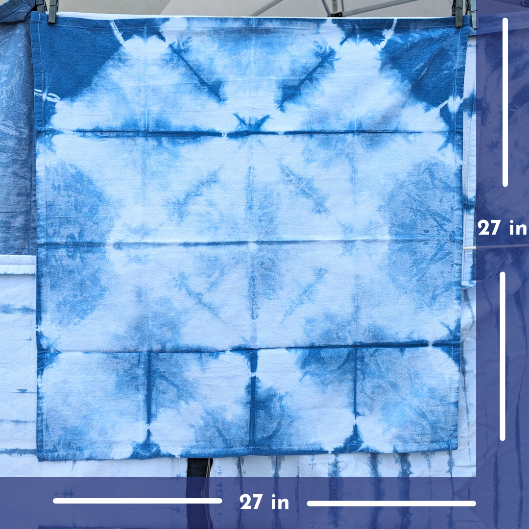 Pyramidal Dish Towels - Indigo-Dyed Cotton Flour Sack Dish Towel Single