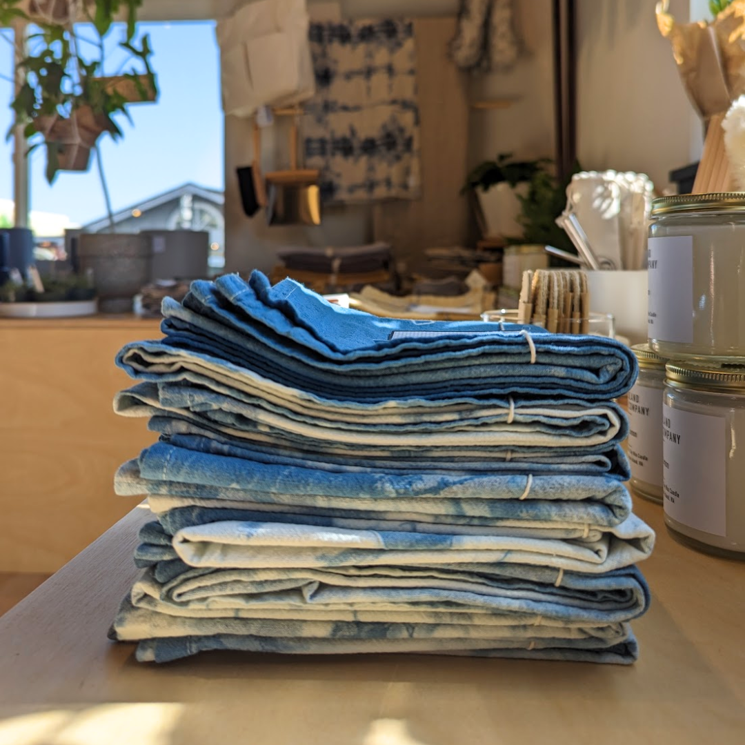 Eclipse Dish Towel - Indigo-Dyed Cotton Flour Sack Dish Towel Single
