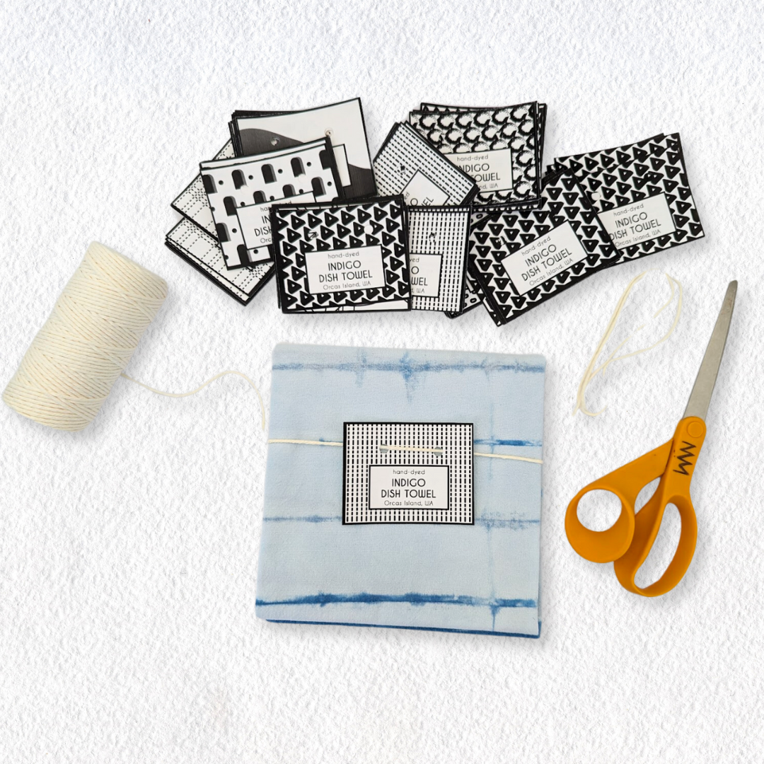 Striped Dish Towels - Indigo-Dyed Cotton Flour Sack Dish Towel Single