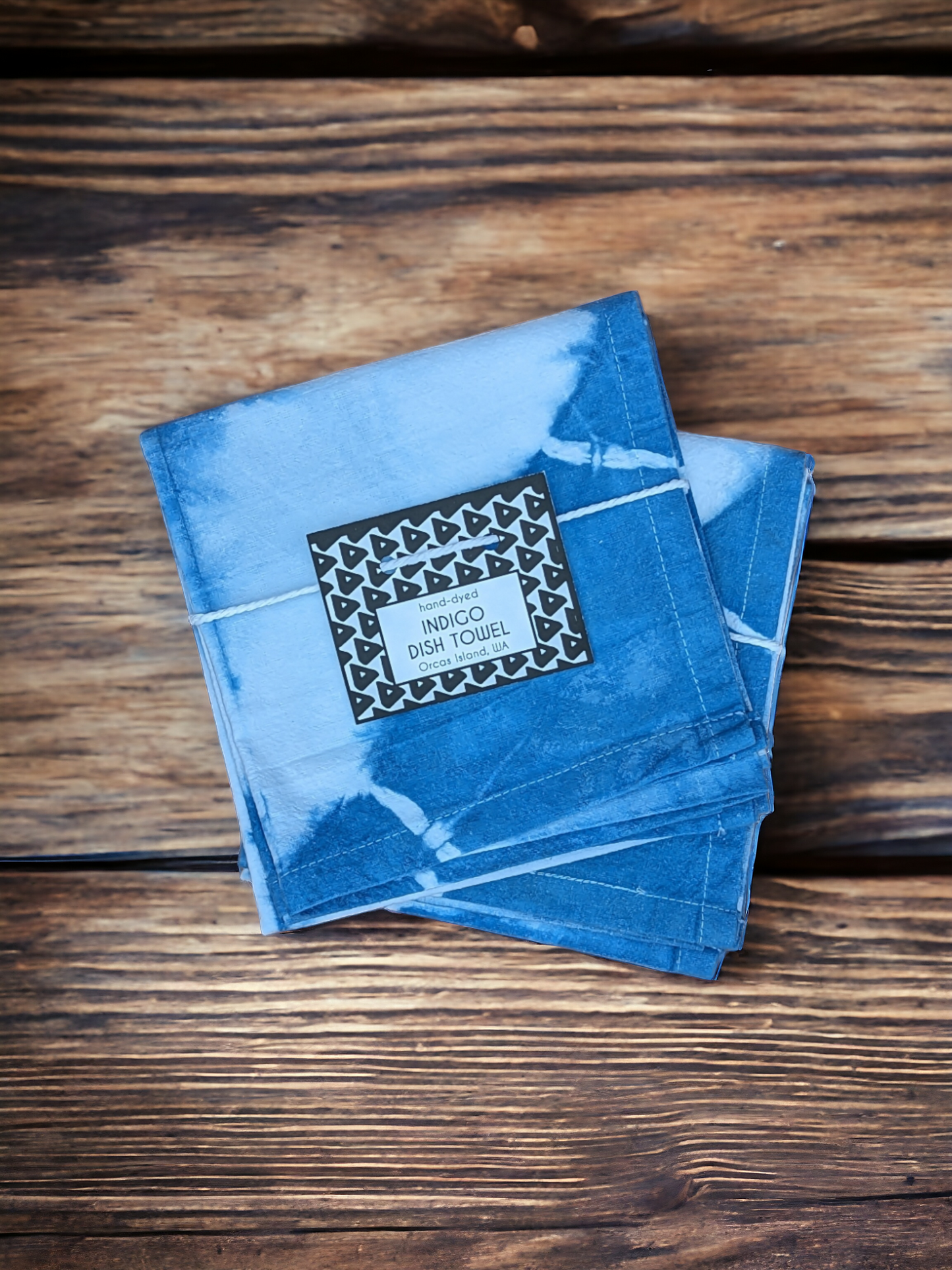 Pyramidal Dish Towels - Indigo-Dyed Cotton Flour Sack Dish Towel Single