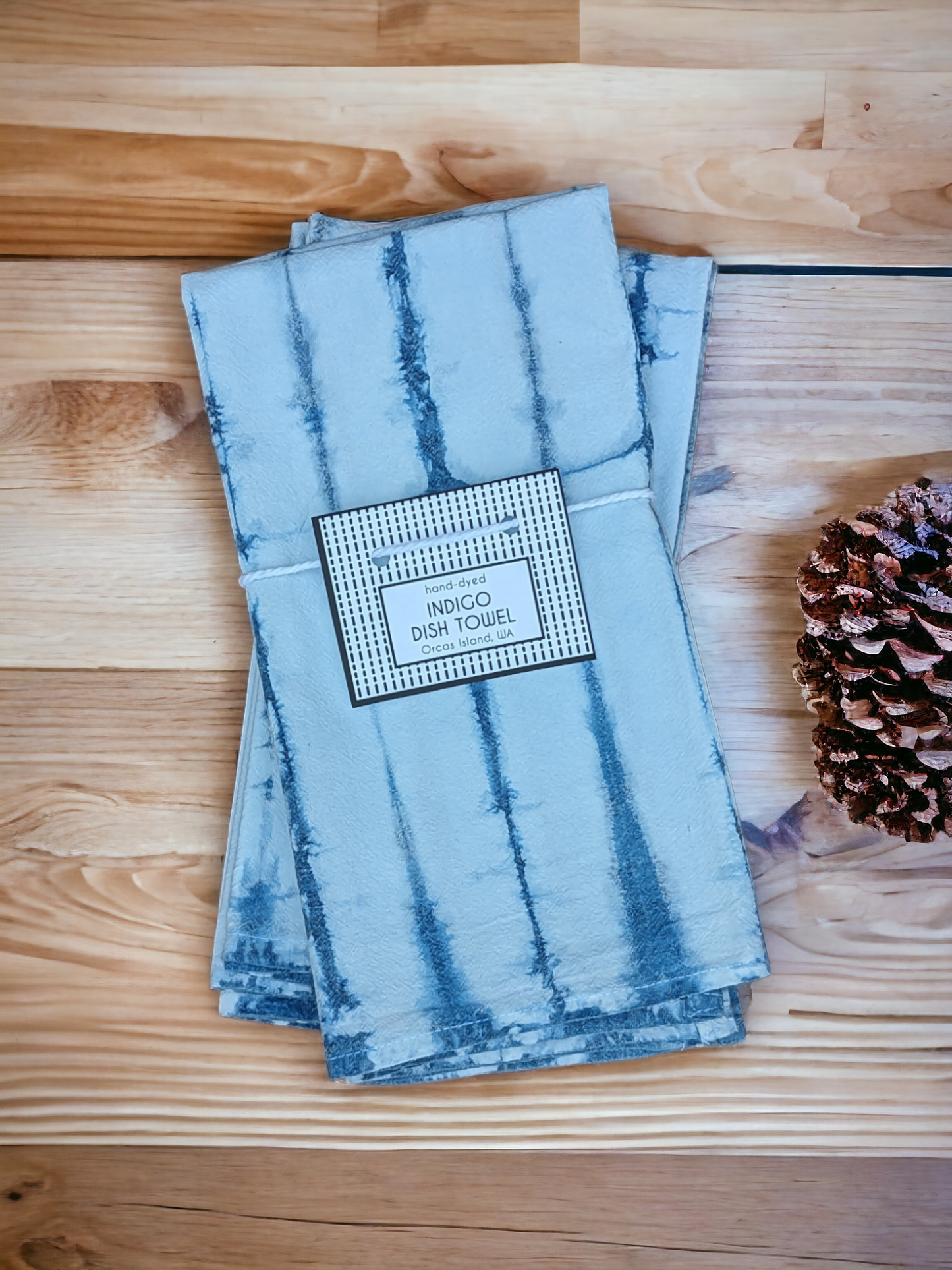 Striped Napkins - Indigo-Dyed Cotton Flour Sack Napkins, Set of 2