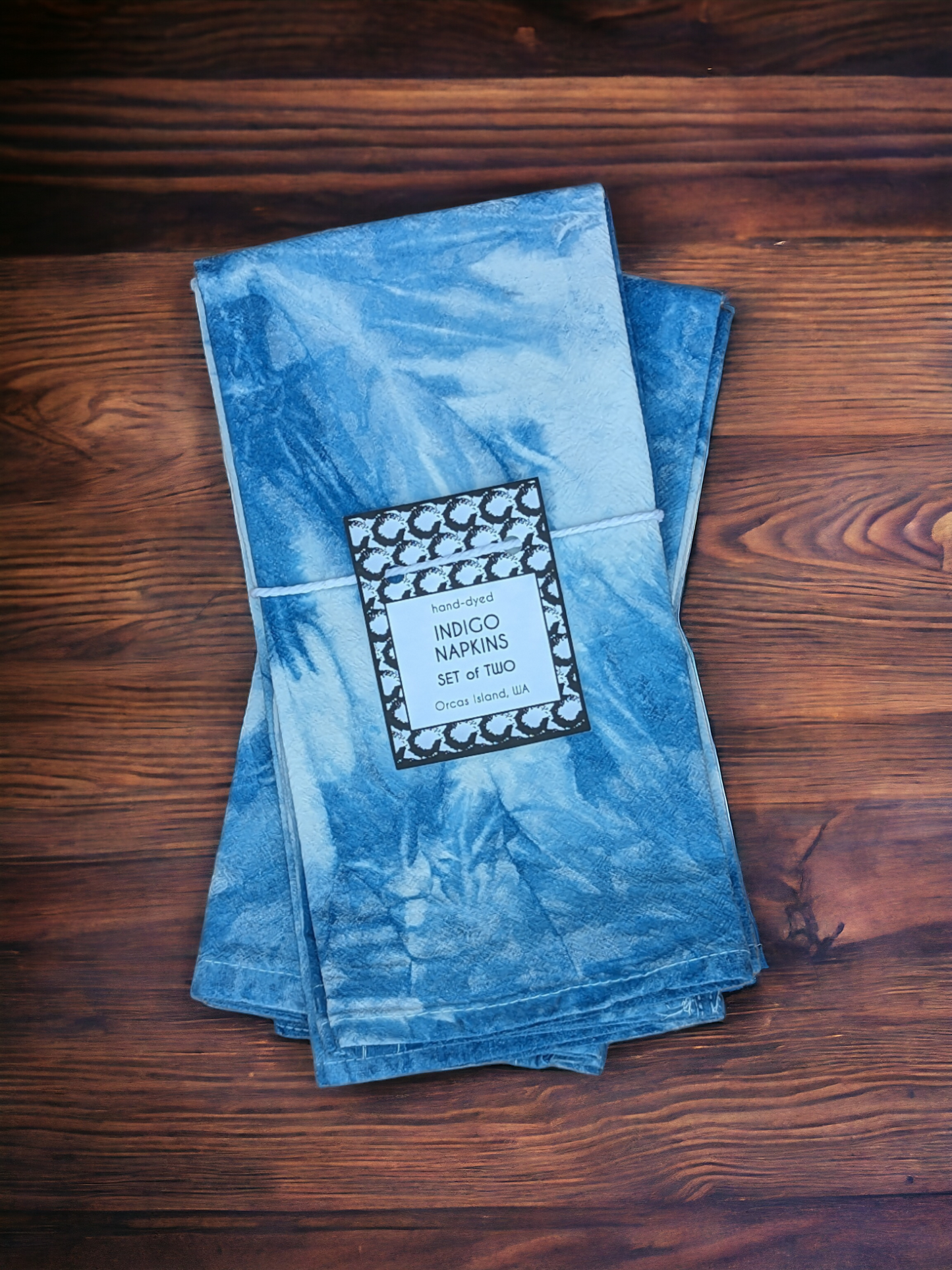 Eclipse Napkins - Indigo-Dyed Cotton Flour Sack Napkins, Set of 2