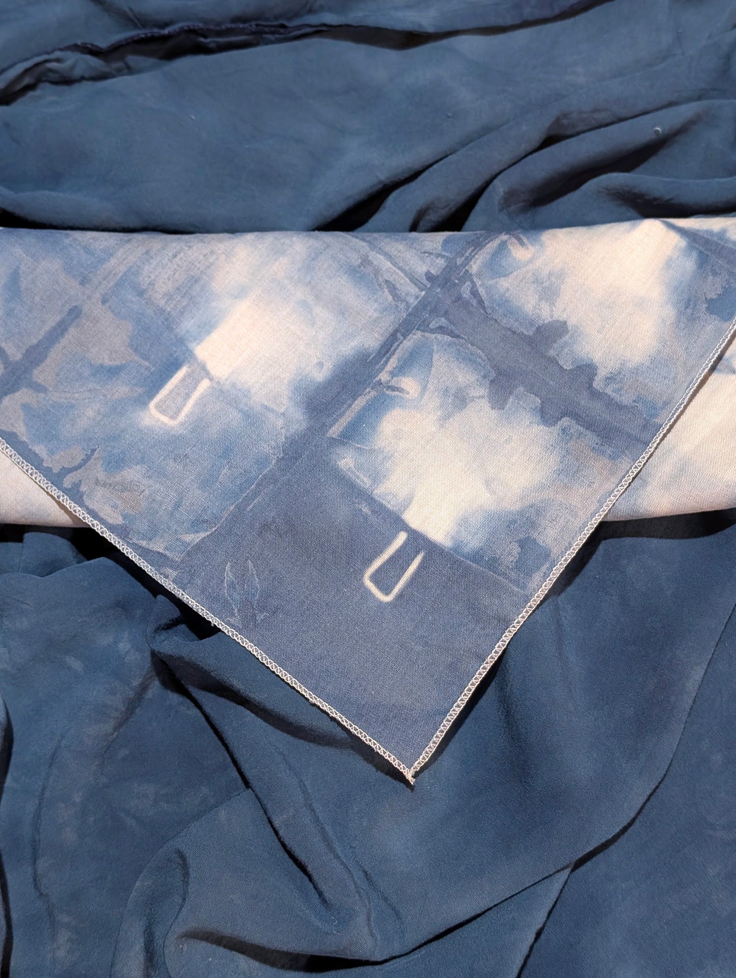 Bandana - Indigo-Dyed Cotton - Clothes Pin