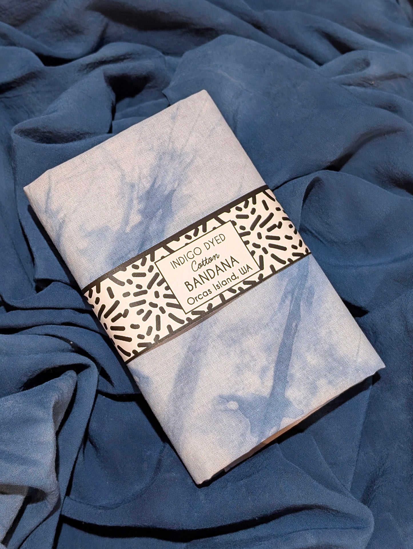 Bandana - Indigo-Dyed Cotton - Marble