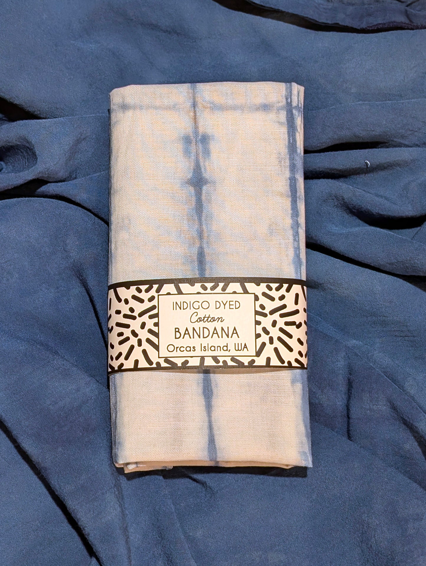 Bandana - Indigo-Dyed Cotton - Stripes