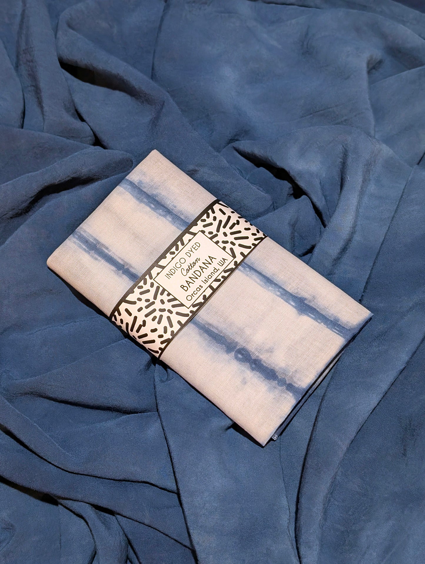 Bandana - Indigo-Dyed Cotton - Stripes