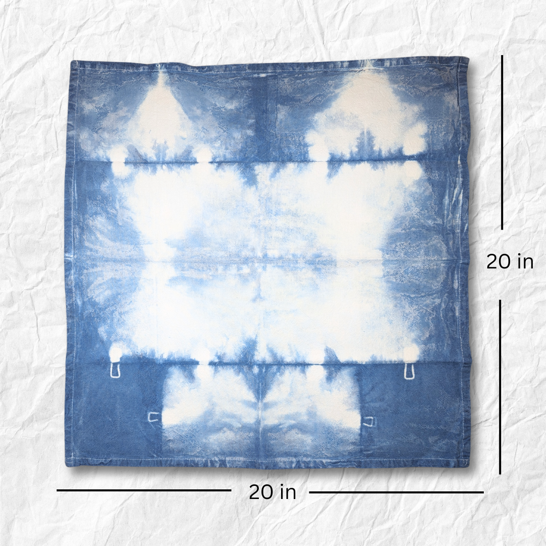 Clothes Pin Napkins - Indigo-Dyed Cotton Flour Sack Napkins, Set of 2