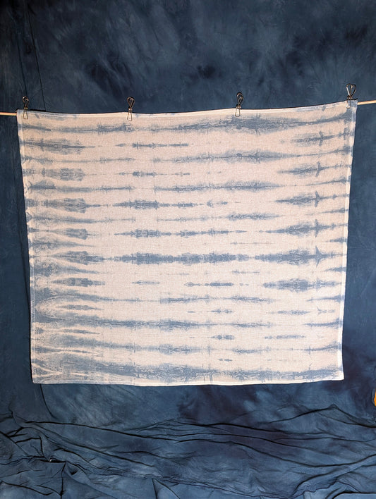 Plain-Weave Dish Towel - Indigo-Dyed Cotton - Single - Striped