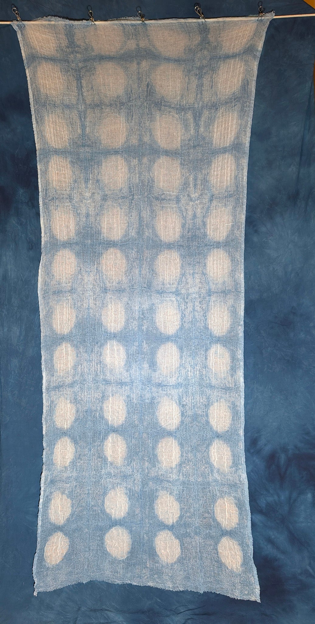 Loose Weave Scarf - Indigo-Dyed Cotton - Domino