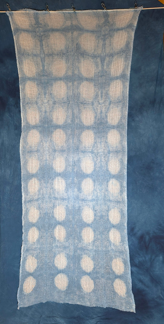 Loose Weave Scarf - Indigo-Dyed Cotton - Domino