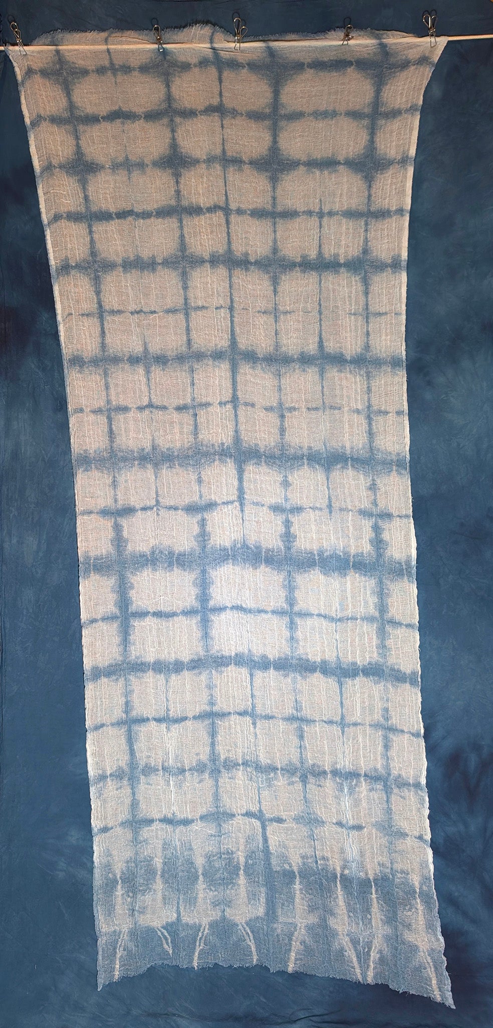 Loose Weave Scarf - Indigo-Dyed Cotton - Highrise