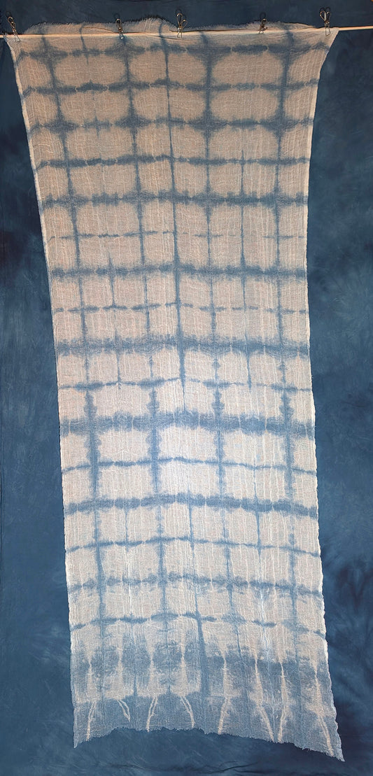 Loose Weave Scarf - Indigo-Dyed Cotton - Highrise