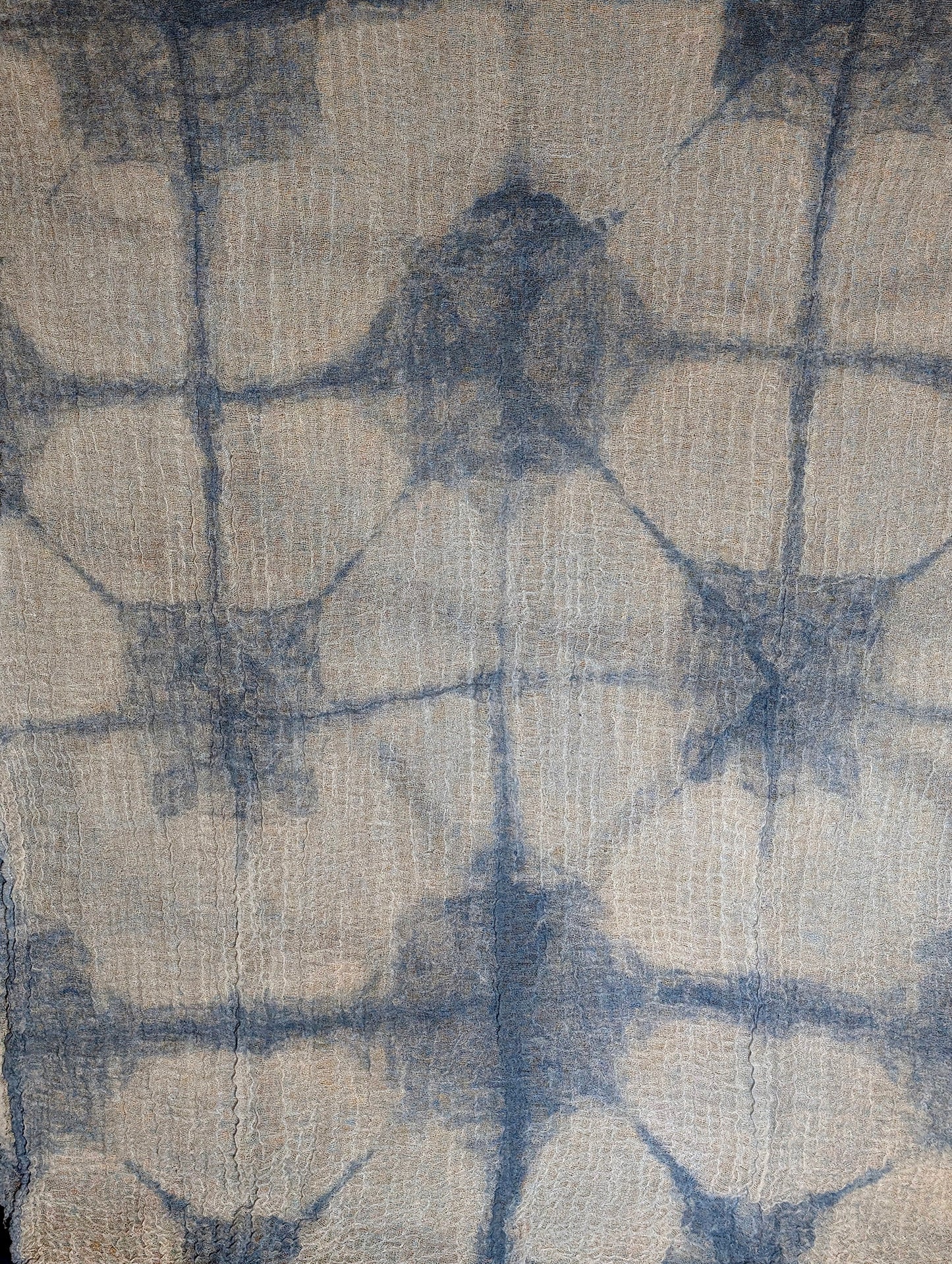 Loose Weave Scarf - Indigo-Dyed Cotton - Mandarin