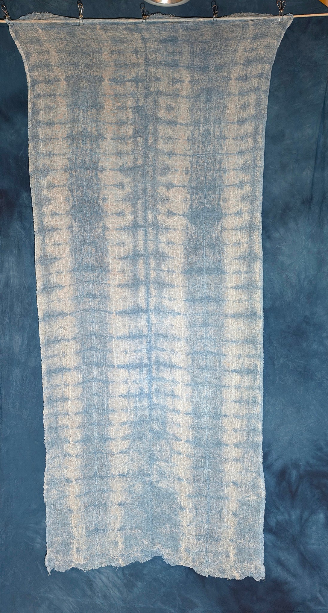 Loose Weave Scarf - Indigo-Dyed Cotton - Railroad
