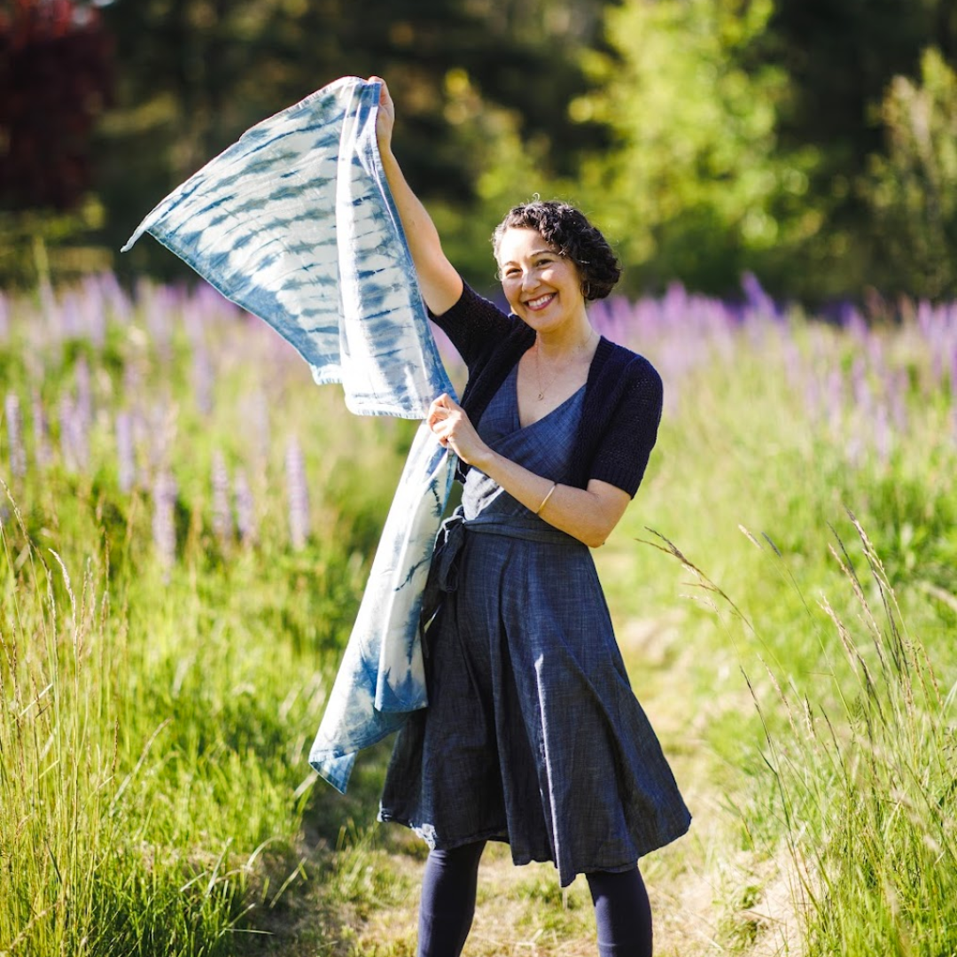 Clothes Pin Napkins - Indigo-Dyed Cotton Flour Sack Napkins, Set of 2