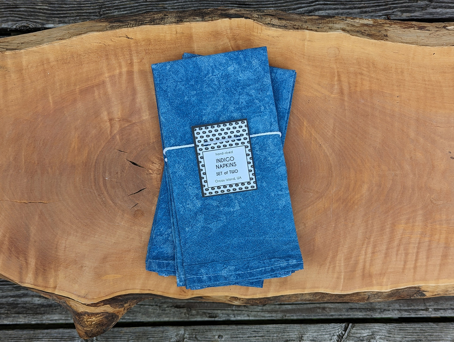 All Blue Napkins - Indigo-Dyed Cotton Flour Sack Napkins, Set of 2