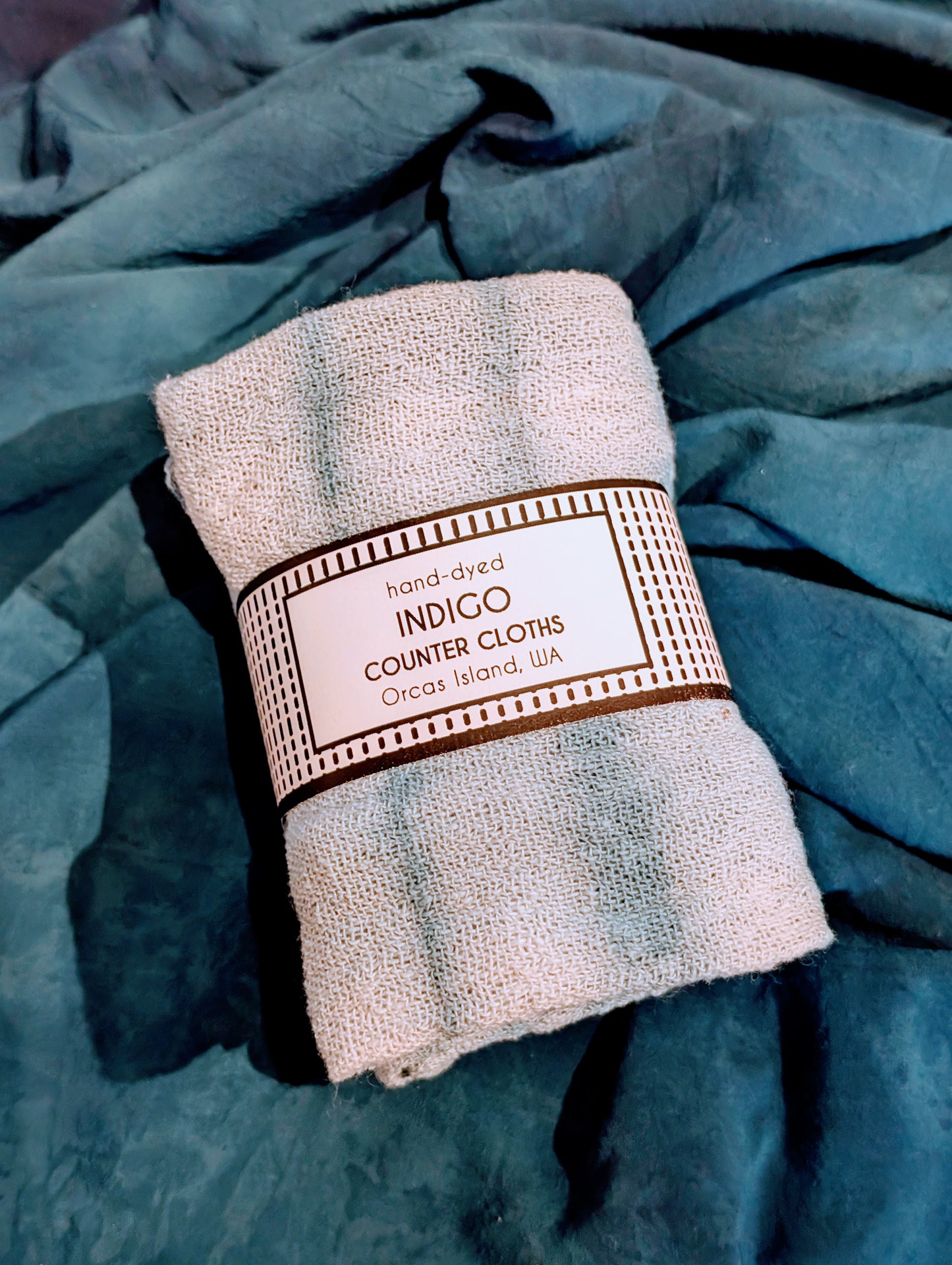 Counter Cloths, Set of 4 - Indigo-Dyed Cotton