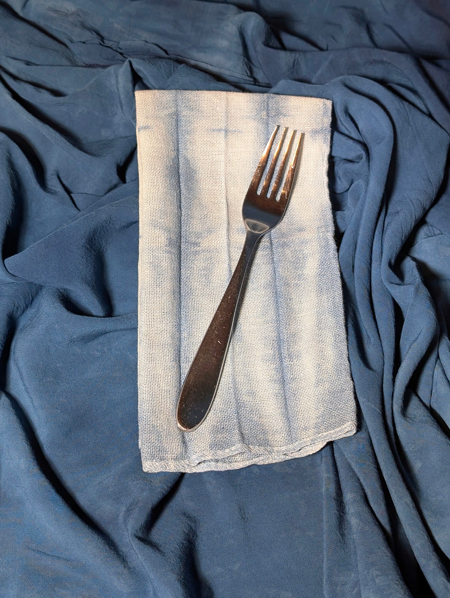 Plain Weave Napkins - Indigo-Dyed Cotton - Set of Six - Striped