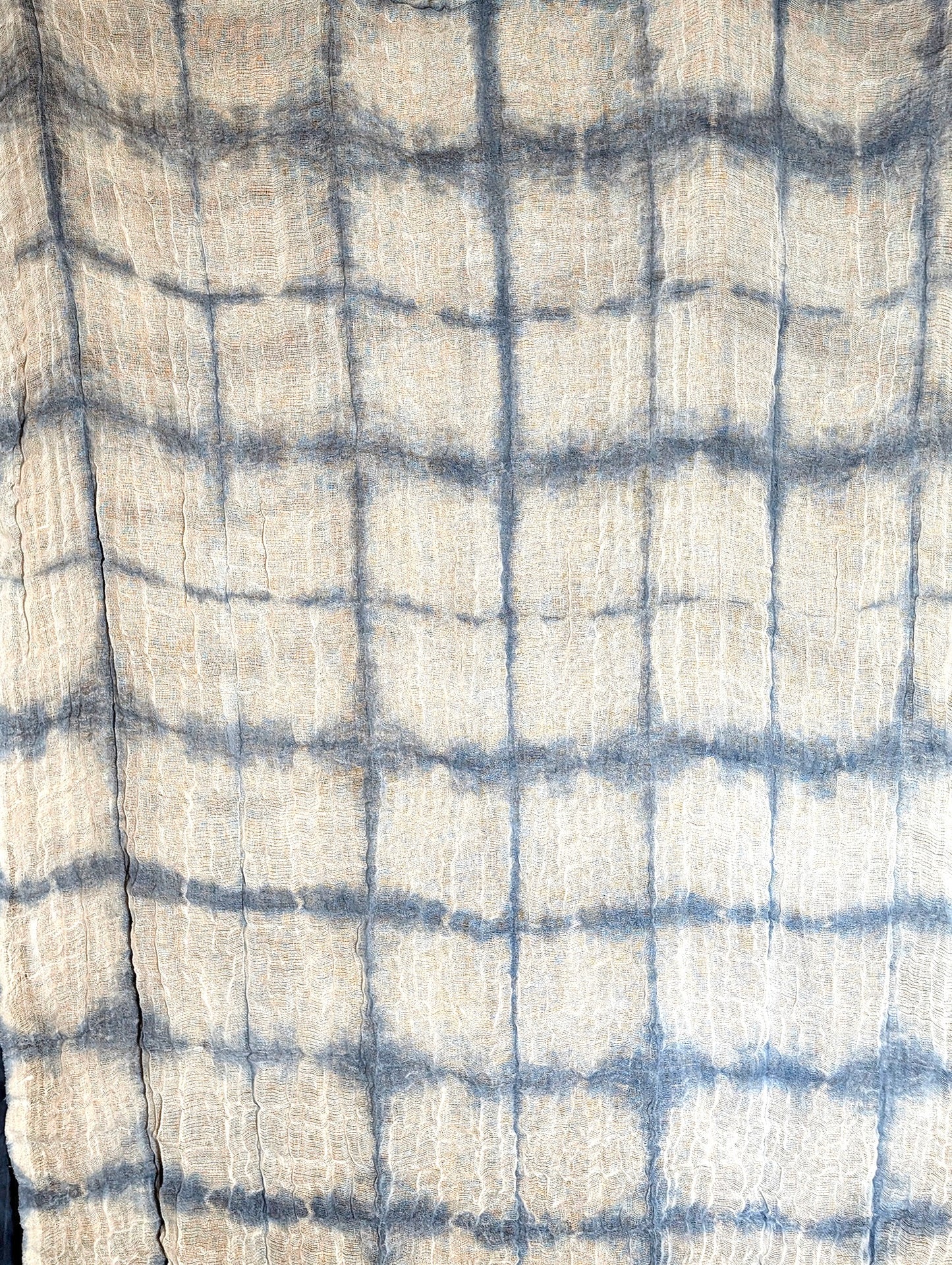 Loose Weave Scarf - Indigo-Dyed Cotton - Highrise