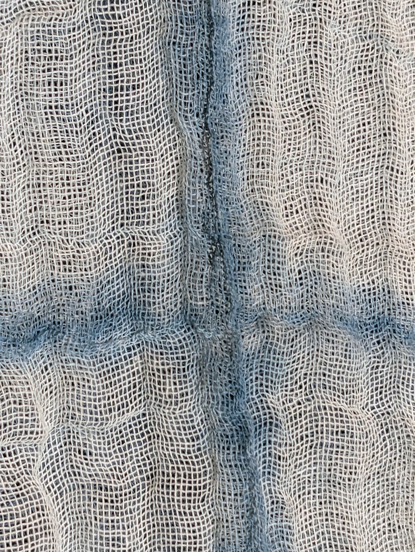Loose Weave Scarf - Indigo-Dyed Cotton - Highrise