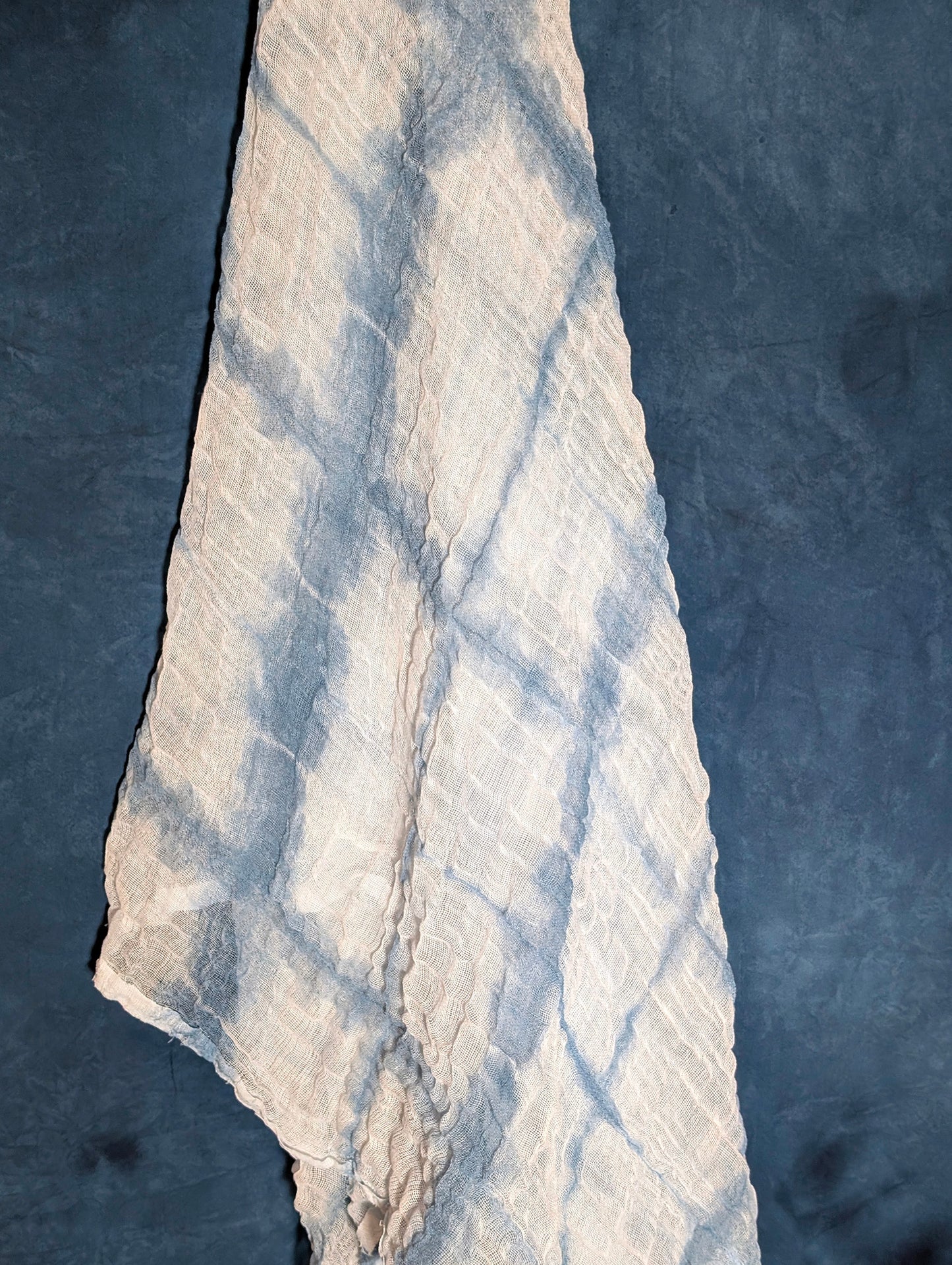 Loose Weave Scarf - Indigo-Dyed Cotton - Highrise