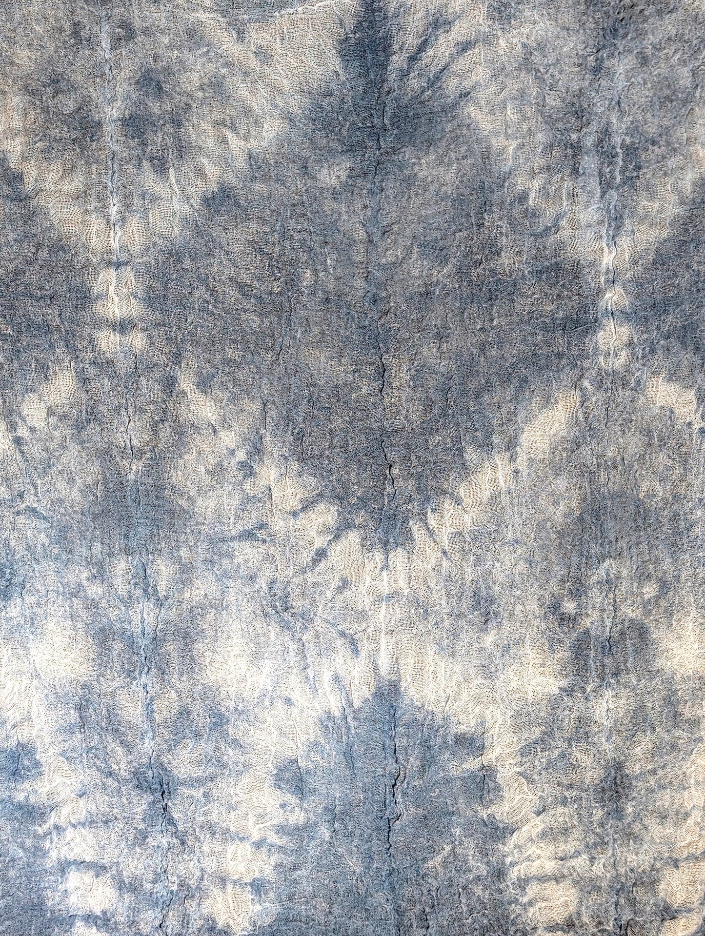 Loose Weave Scarf - Indigo-Dyed Cotton - Diamondback