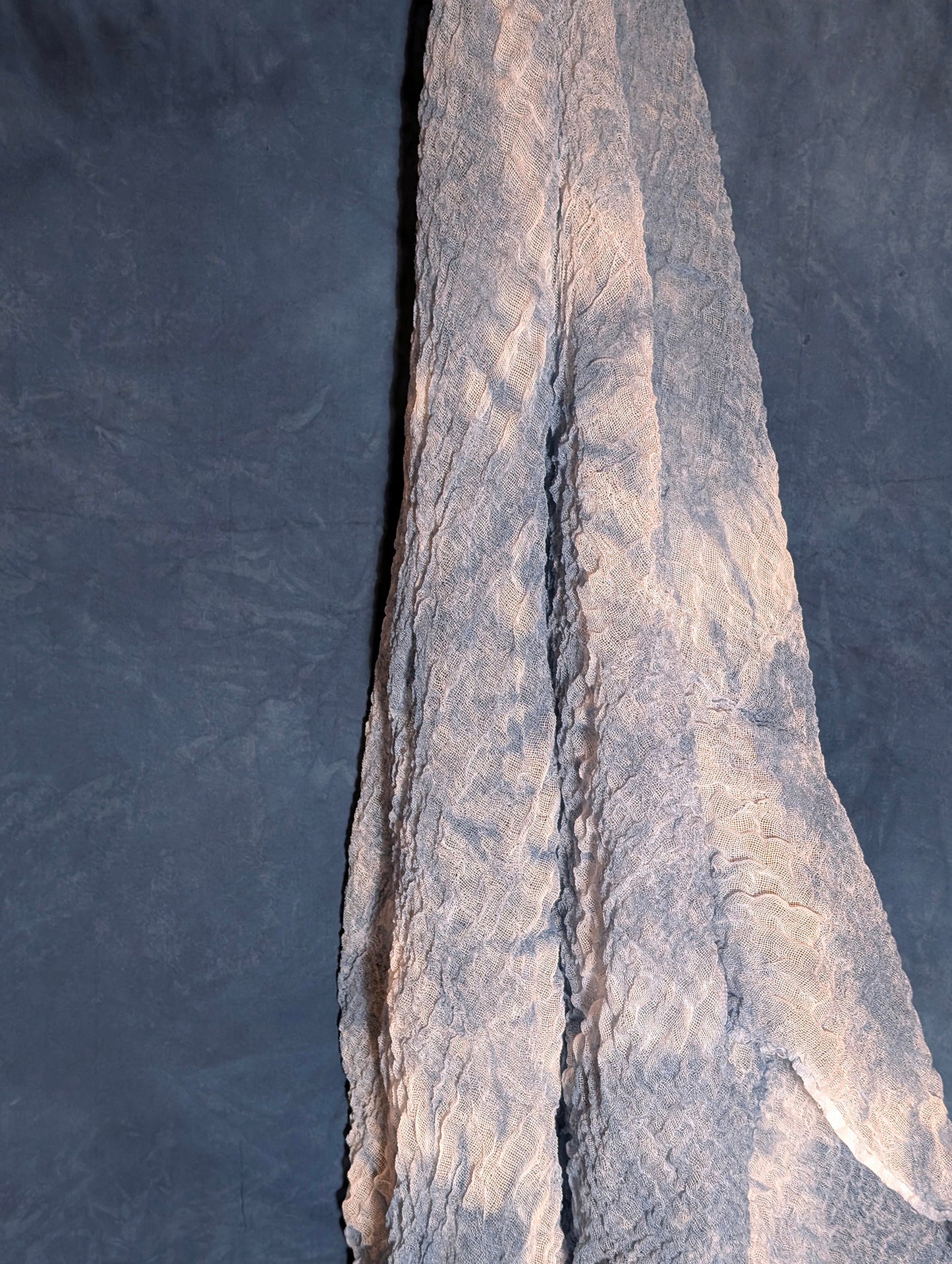 Loose Weave Scarf - Indigo-Dyed Cotton - Diamondback