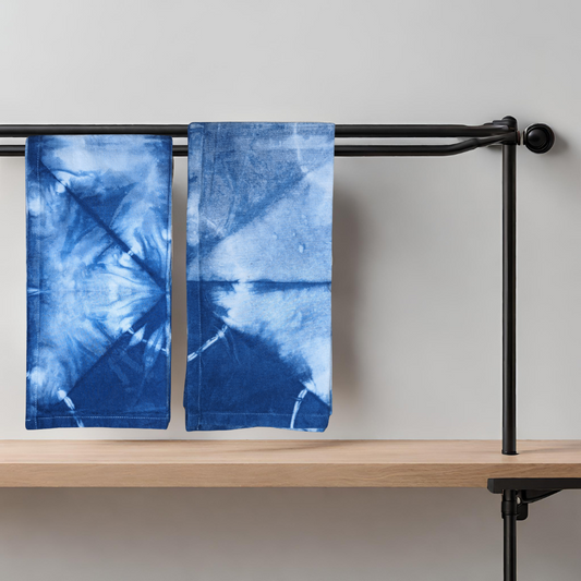 Pyramidal Dish Towels - Indigo-Dyed Cotton Flour Sack Dish Towel Single