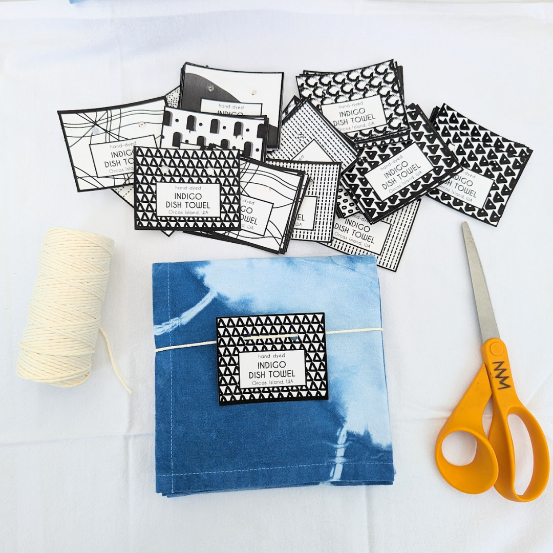Pyramidal Dish Towels - Indigo-Dyed Cotton Flour Sack Dish Towel Single