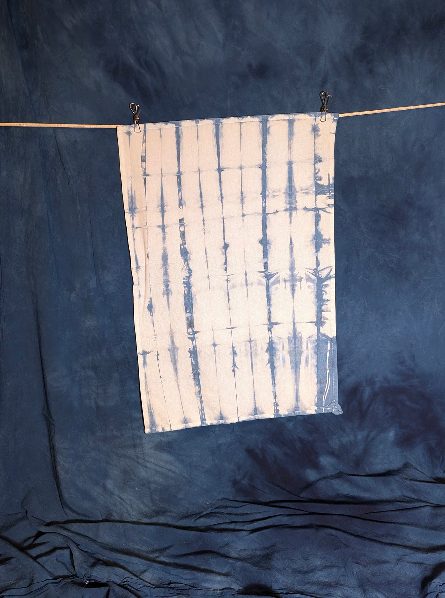 Tea Towel Double Pack - Indigo-Dyed Cotton Kitchen Towels - Striped