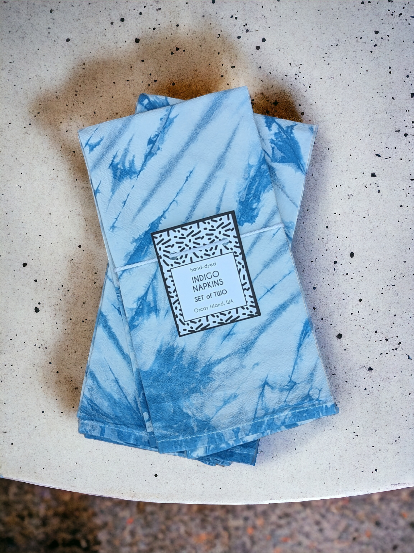 Marble Napkins - Indigo-Dyed Flour Sack Cotton Napkins, Set of 2